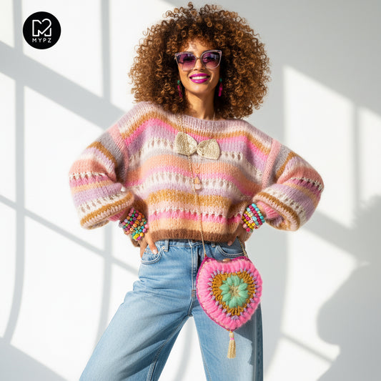Knitting Kit – Chunky Mohair Pullover Bijoux No.12 (ENG-NL-DE)