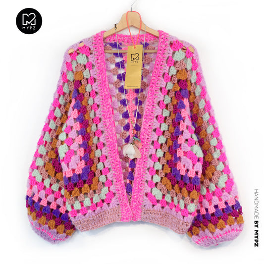 Crochet kit - MYPZ Hexagon Cardigan Violet Pop (ENG-NL-DE-FR-ES)