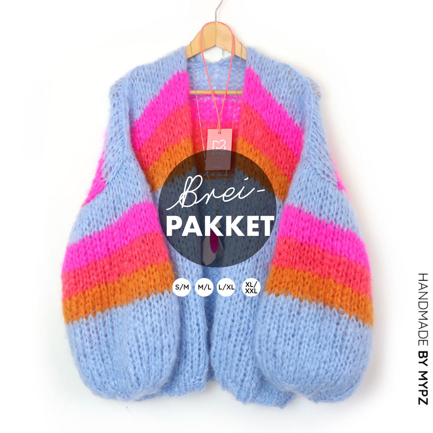 Knitting Kit – MYPZ Chunky Mohair Cardigan Fluffy Cloud No.15 (ENG-NL)