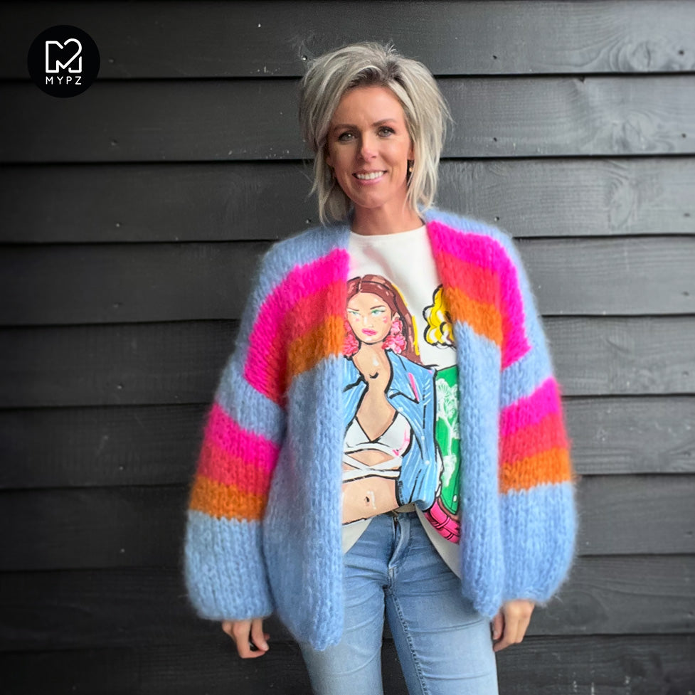 Knitting Kit – MYPZ Chunky Mohair Cardigan Fluffy Cloud No.15 (ENG-NL)