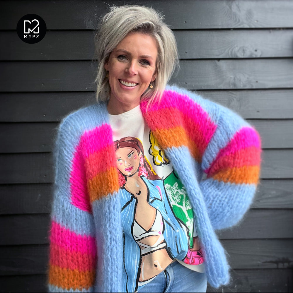 Knitting Kit – MYPZ Chunky Mohair Cardigan Fluffy Cloud No.15 (ENG-NL)