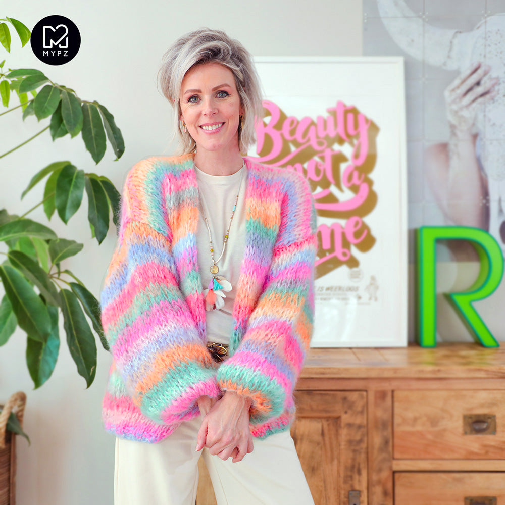 Knitting Kit – MYPZ Chunky Mohair Cardigan Pastelicious No15 (ENG-NL-DE)