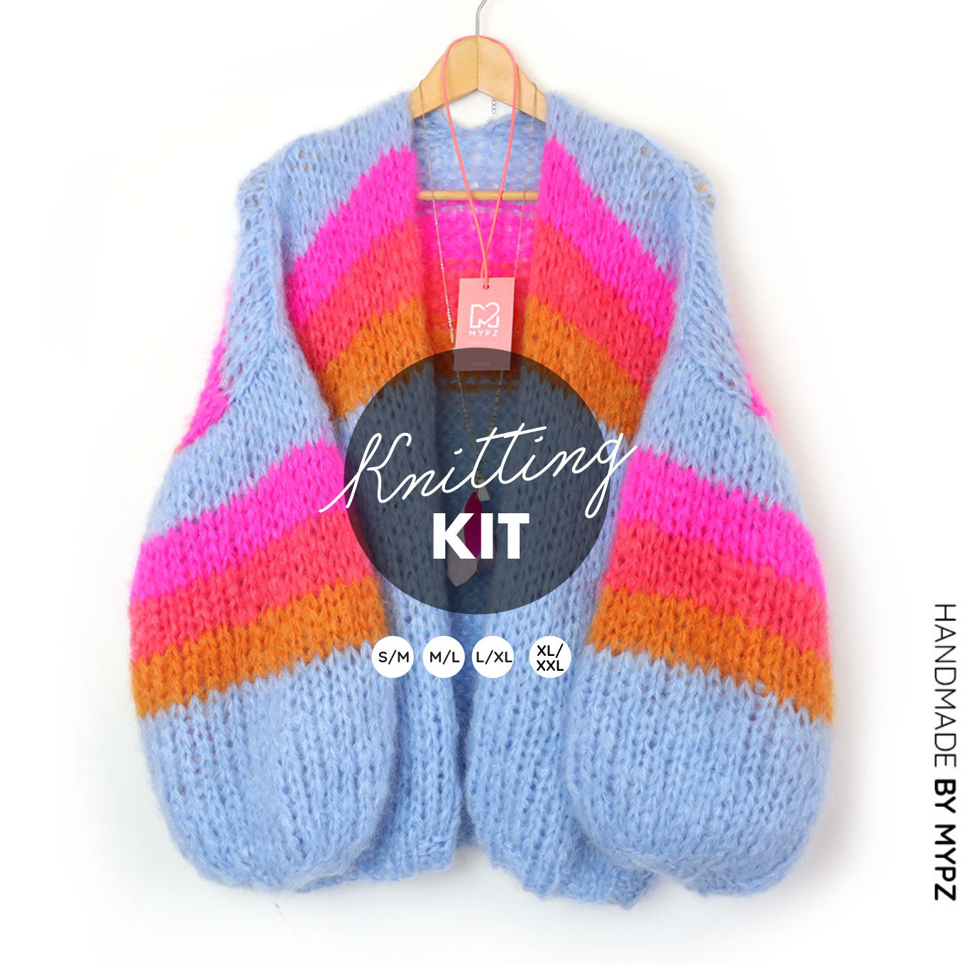 Knitting Kit – MYPZ Chunky Mohair Cardigan Fluffy Cloud No.15 (ENG-NL)