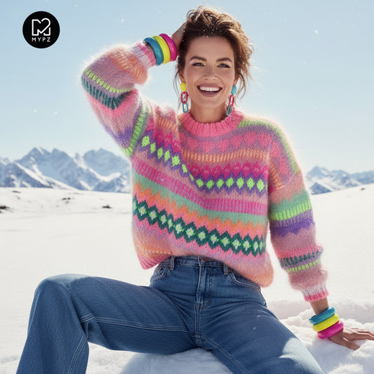 Knit pattern – Chunky Mohair Pullover Pink Sugar No.6 (ENG-NL-DE)