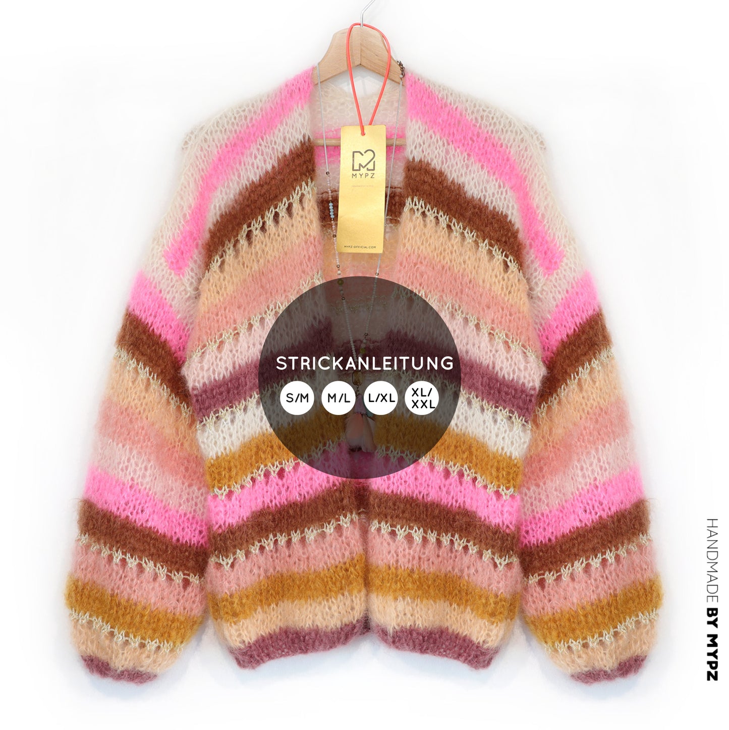 Knit pattern – MYPZ Light Mohair Cardigan Caramel No10 (ENG-NL-DE)