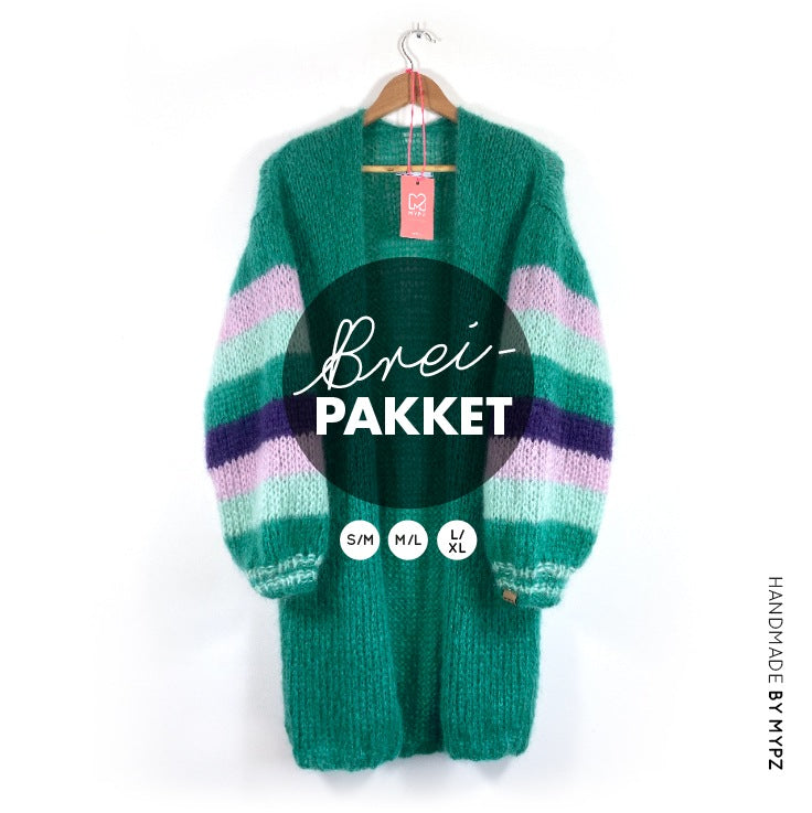 MYPZ breipakket halflang mohair vest gebreid SM-ML-LXL