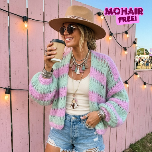 Knitting kit – MYPZ Light Alpaca Cardigan Minty Blush No.10 (ENG-NL-DE)