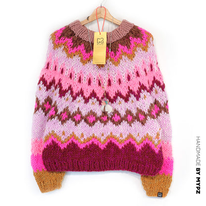 Knit pattern – MYPZ Chunky Topdown Alpaca Pullover Raspberry No.12 (ENG-DE-NL-ES-FR-IT-DA-SV-NO)