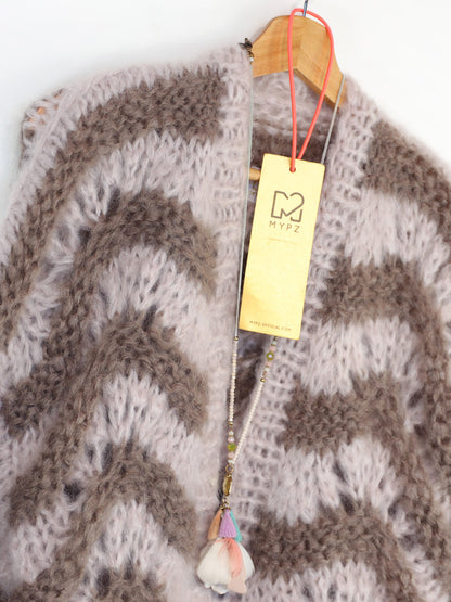 MYPZ Short Chunky Mohair Cardigan Stonies Wave