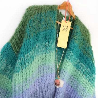 MYPZ  Chunky Mohair Cardigan Mystic Lagoon No15