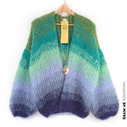 MYPZ  Chunky Mohair Cardigan Mystic Lagoon No15