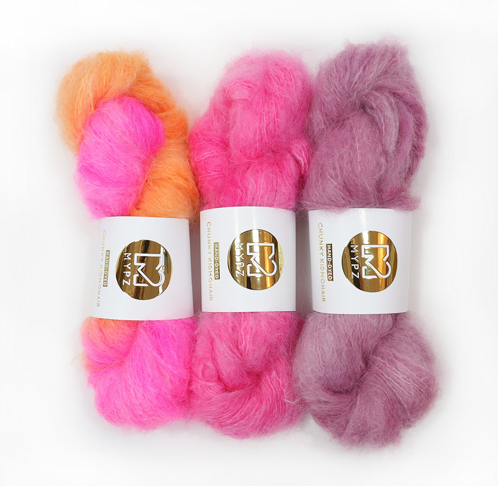 MYPZ Chunky Kidmohair DK Berry Blush bundle