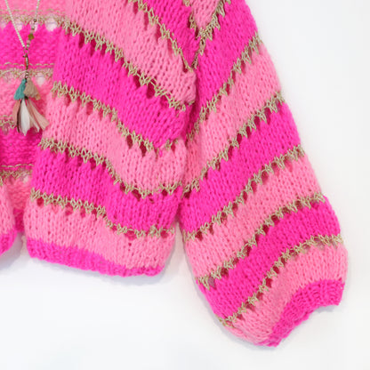 Knitting kit – MYPZ Light Alpaca Cardigan Neon Blush No.10 (ENG-NL-DE)