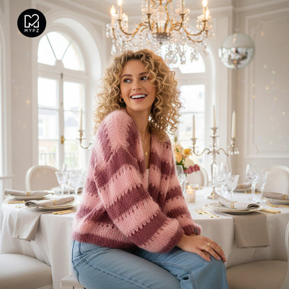 MYPZ Light Mohair Cardigan Rose Burgundy
