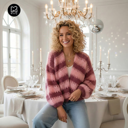 MYPZ Light Mohair Cardigan Rose Burgundy