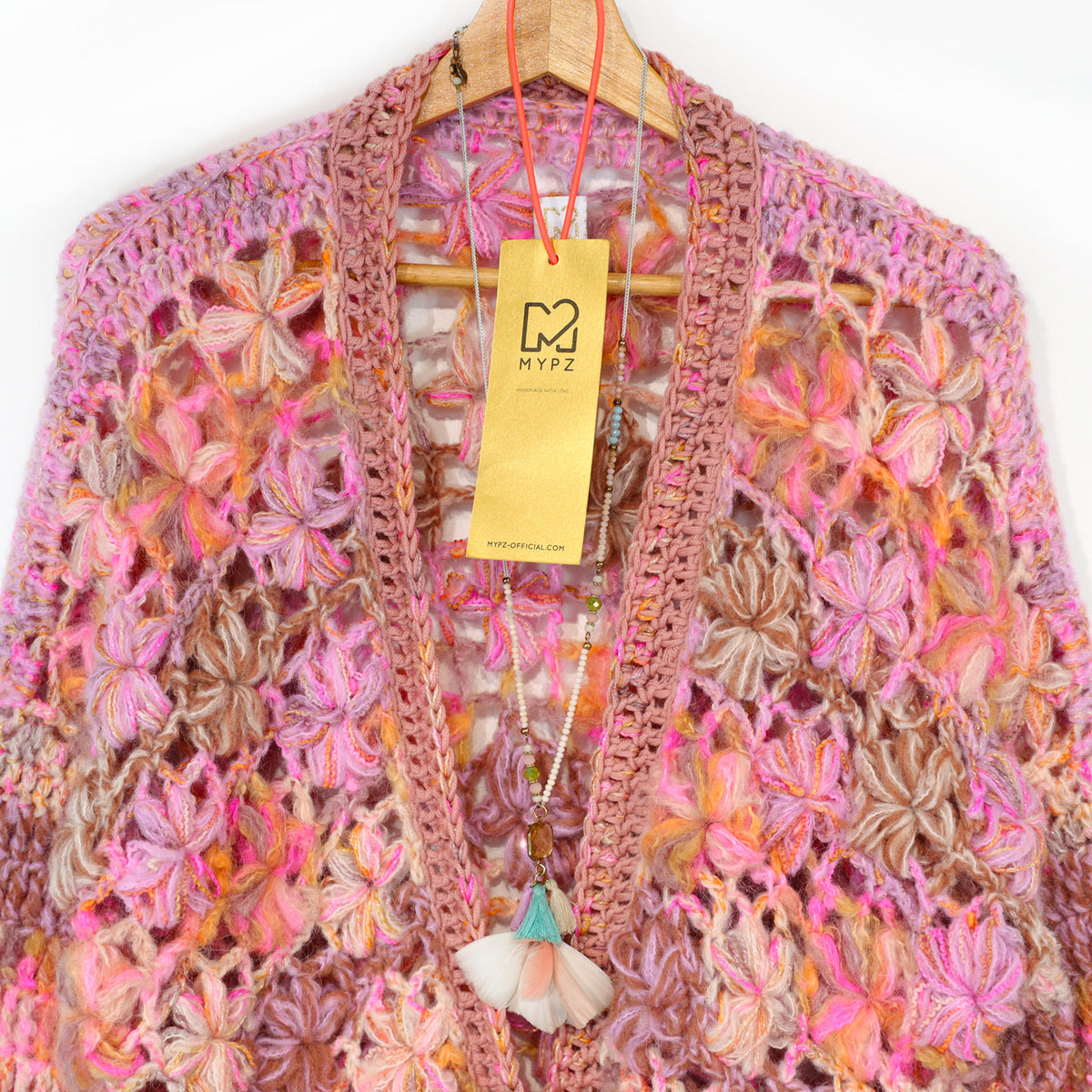 Crochet pattern - MYPZ Short Wildflower cardigan Pecan (ENG-DE-NL-ES-FR-IT-DA-SV-NO)