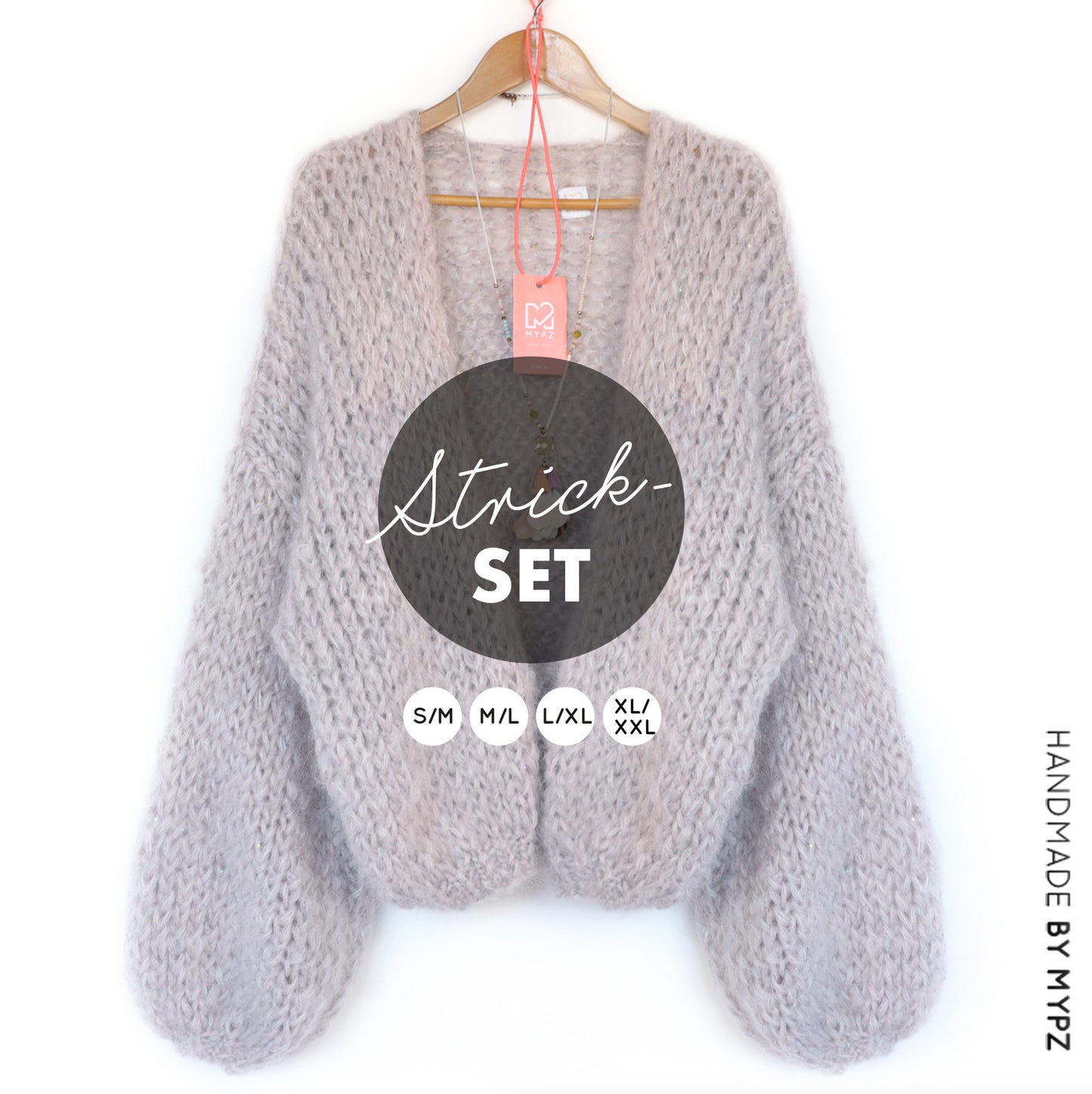 Knitting Kit – MYPZ Short Chunky Mohair Cardigan Sparkling Sand No.15 (ENG-NL-DE)