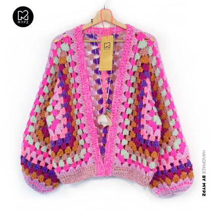 Crochet kit - MYPZ Hexagon Cardigan Violet Pop (ENG-NL-DE)