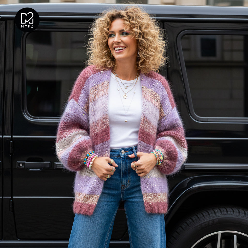 Knitting Pattern – Chunky Mohair Cardigan Whisper Rose No.12 (ENG-NL-DE)