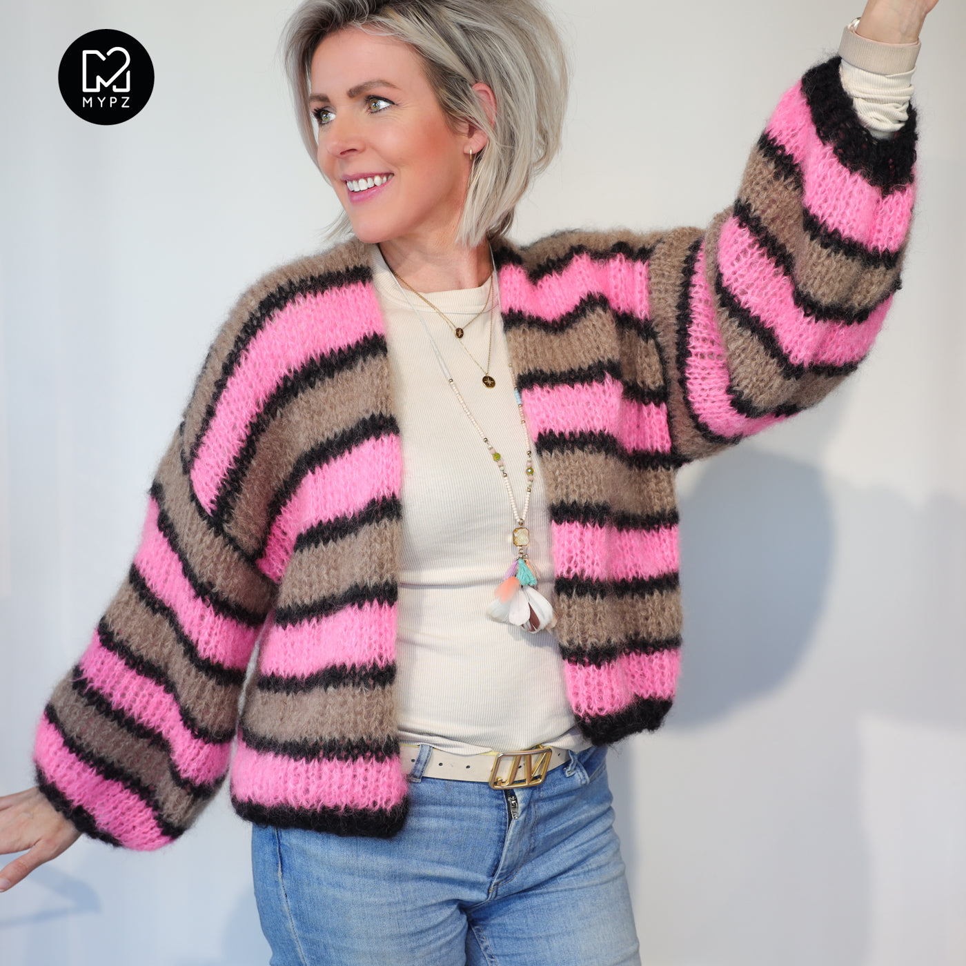 Knit pattern – MYPZ Short Light Mohair Cardigan Zumy No10 (ENG-NL-DE)