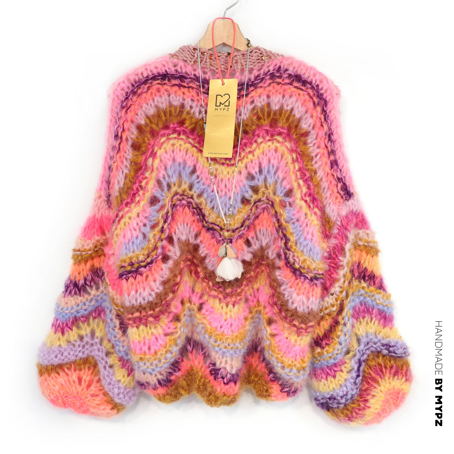 Knit pattern – Chunky Mohair Pullover Colorflow Wave No.12 (ENG-NL-DE)