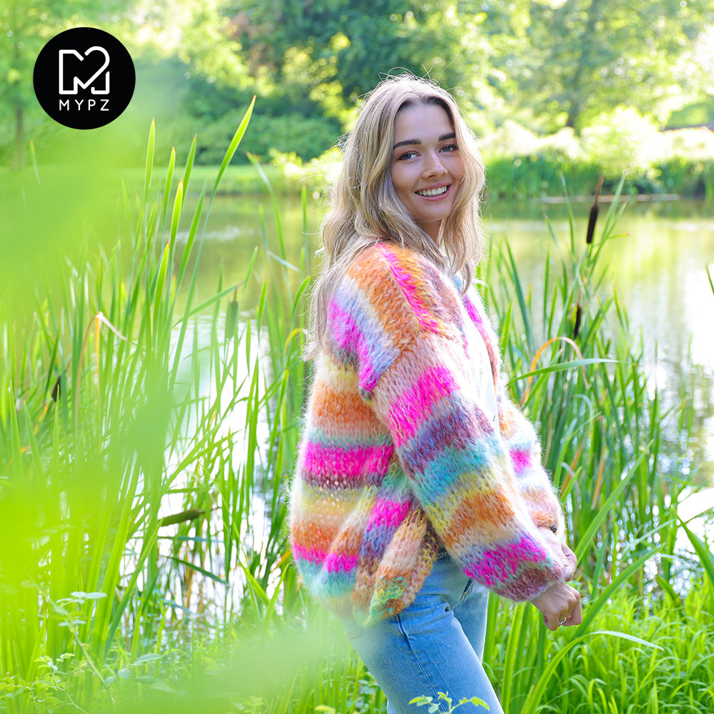 Knitting Kit – MYPZ Chunky Mohair Cardigan Bright Moments No.15 (ENG-NL)