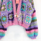 MYPZ Chunky Mohair Granny square cardigan Purple Candy