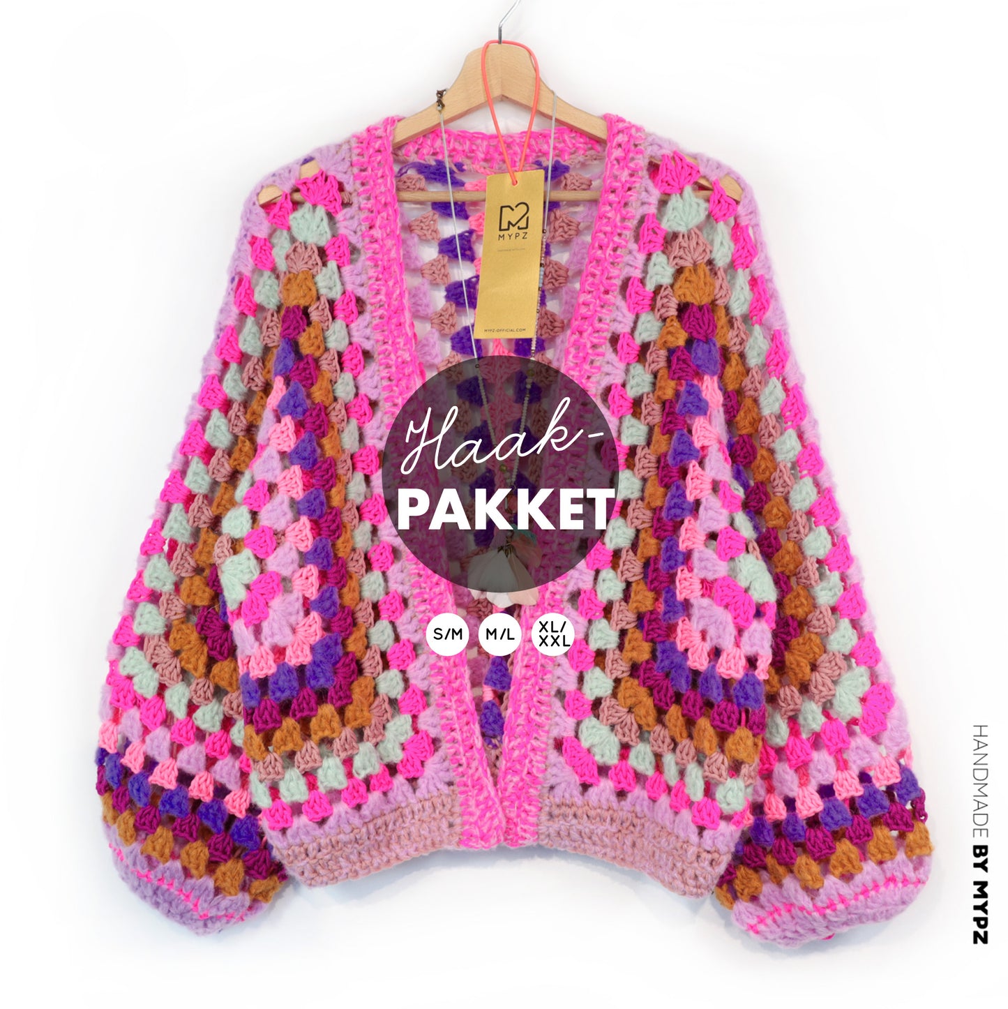 Crochet kit - MYPZ Hexagon Cardigan Violet Pop (ENG-NL-DE)