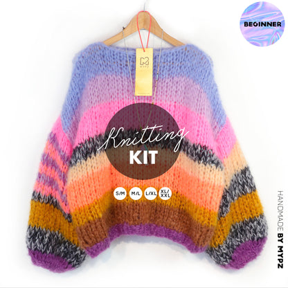 Knitting Kit – MYPZ Basic Chunky Pullover Candy Heat No15 (ENG-NL-DE)