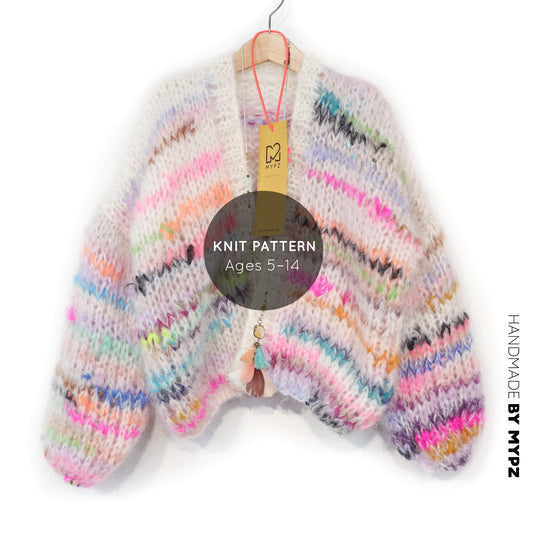 Knit pattern – MYPZ Chunky Mohair Cardigan Scrap Yarn No12 (ENG-NL-DE)