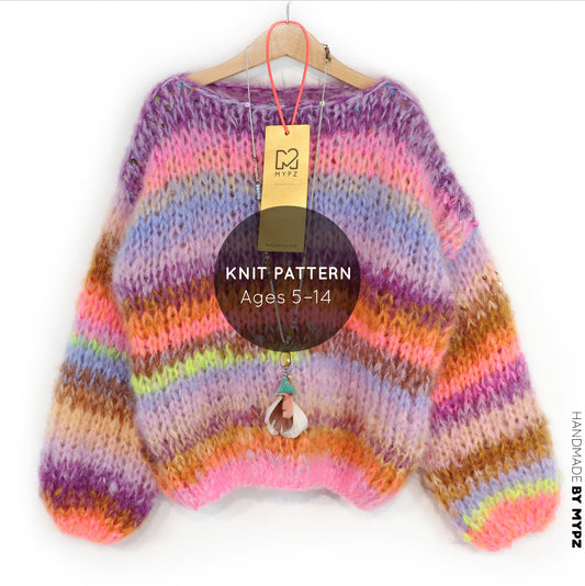 Knit pattern – MYPZ Chunky Mohair KIDS Pullover Fairy Fluff No12 (ENG-NL-DE)