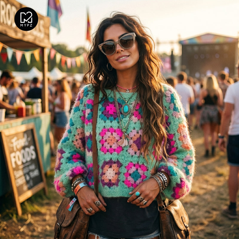 Design your own kit - Crochet kit MYPZ Granny square Mohair pullover (ENG-NL)