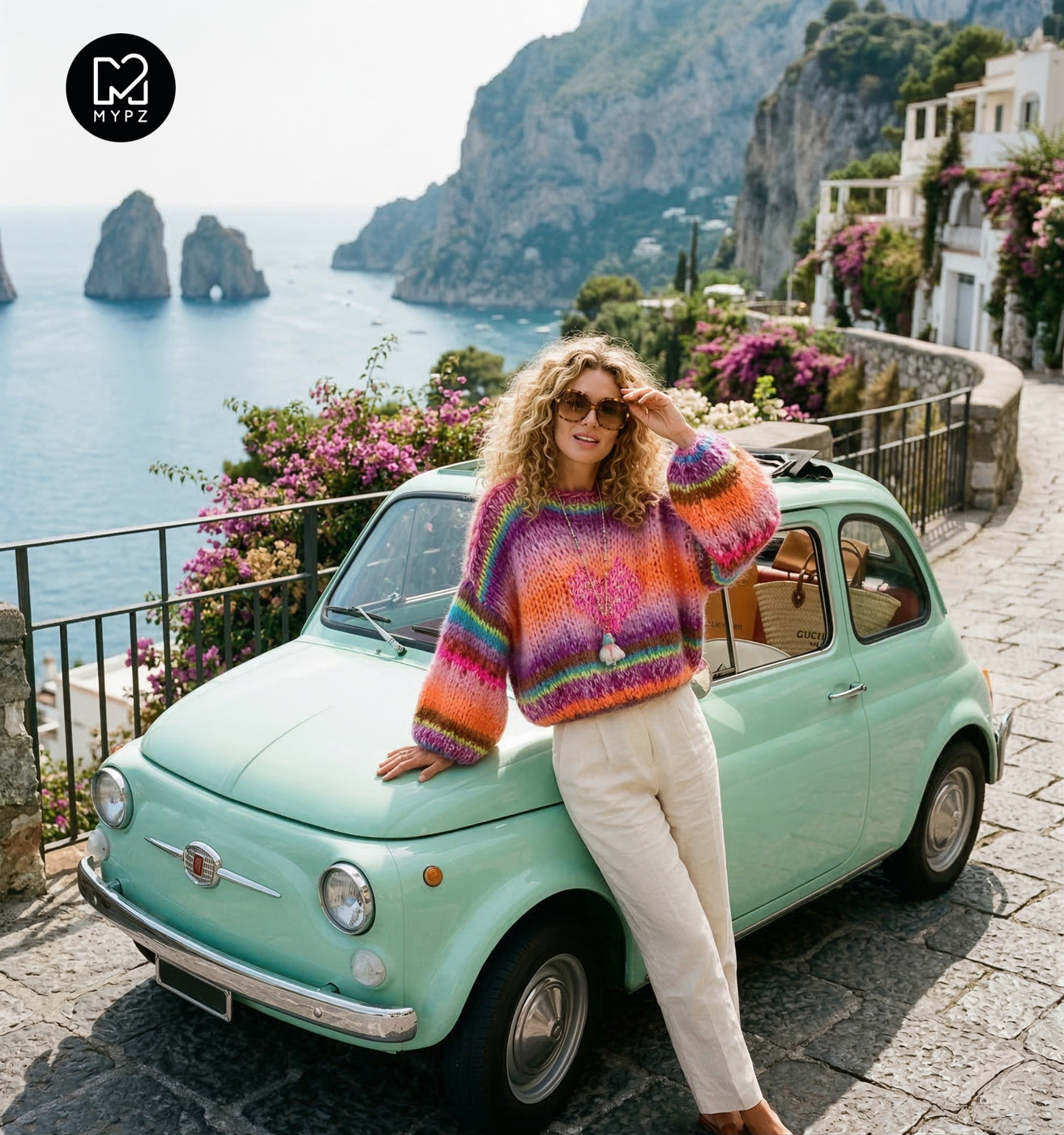 Knitting Kit – MYPZ Short Chunky Pullover Neon Hearts No15 (ENG-NL-DE)