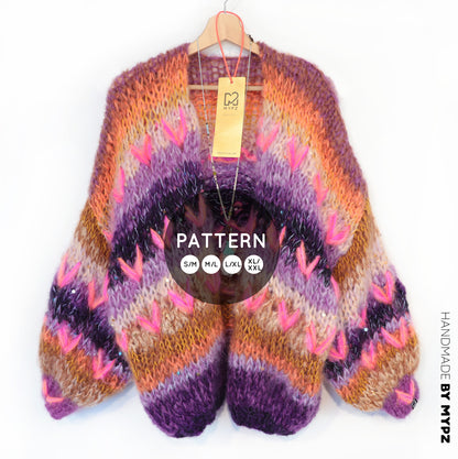 Knit pattern – MYPZ Chunky Mohair Cardigan Boho Firefly No.15 (ENG-NL-DE)
