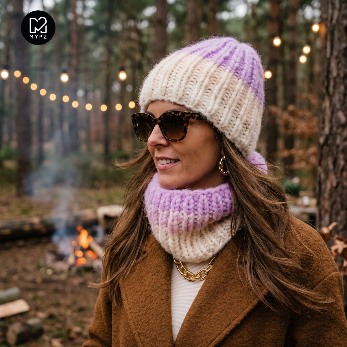Knitting Kit – Gradient chunky Alpaca hat + snood Powder (ENG-DE-NL-ES-FR-IT-DA-SV-NO)