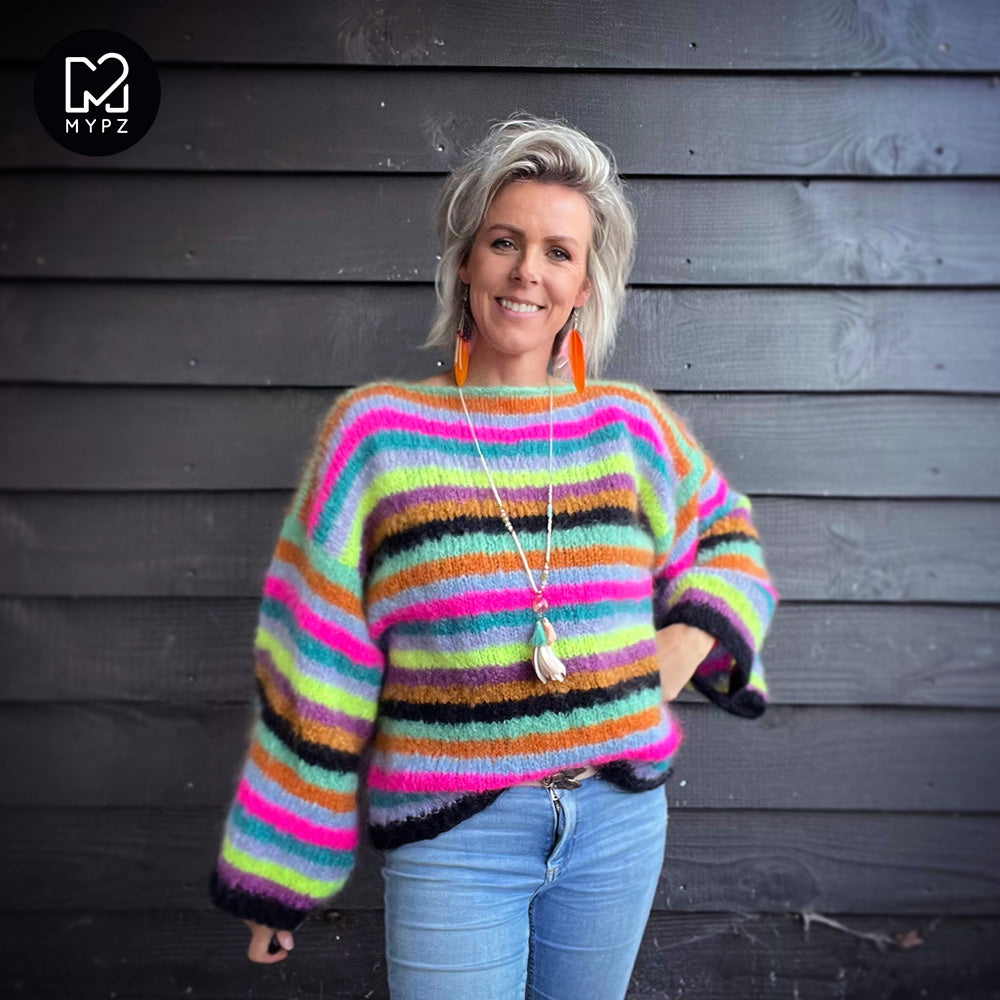 Knitting pattern - Striped mohair Pullover Dolce No6 (ENG-NL)