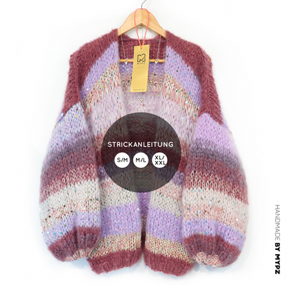 Knitting Pattern – Chunky Mohair Cardigan Whisper Rose No.12 (ENG-NL-DE)