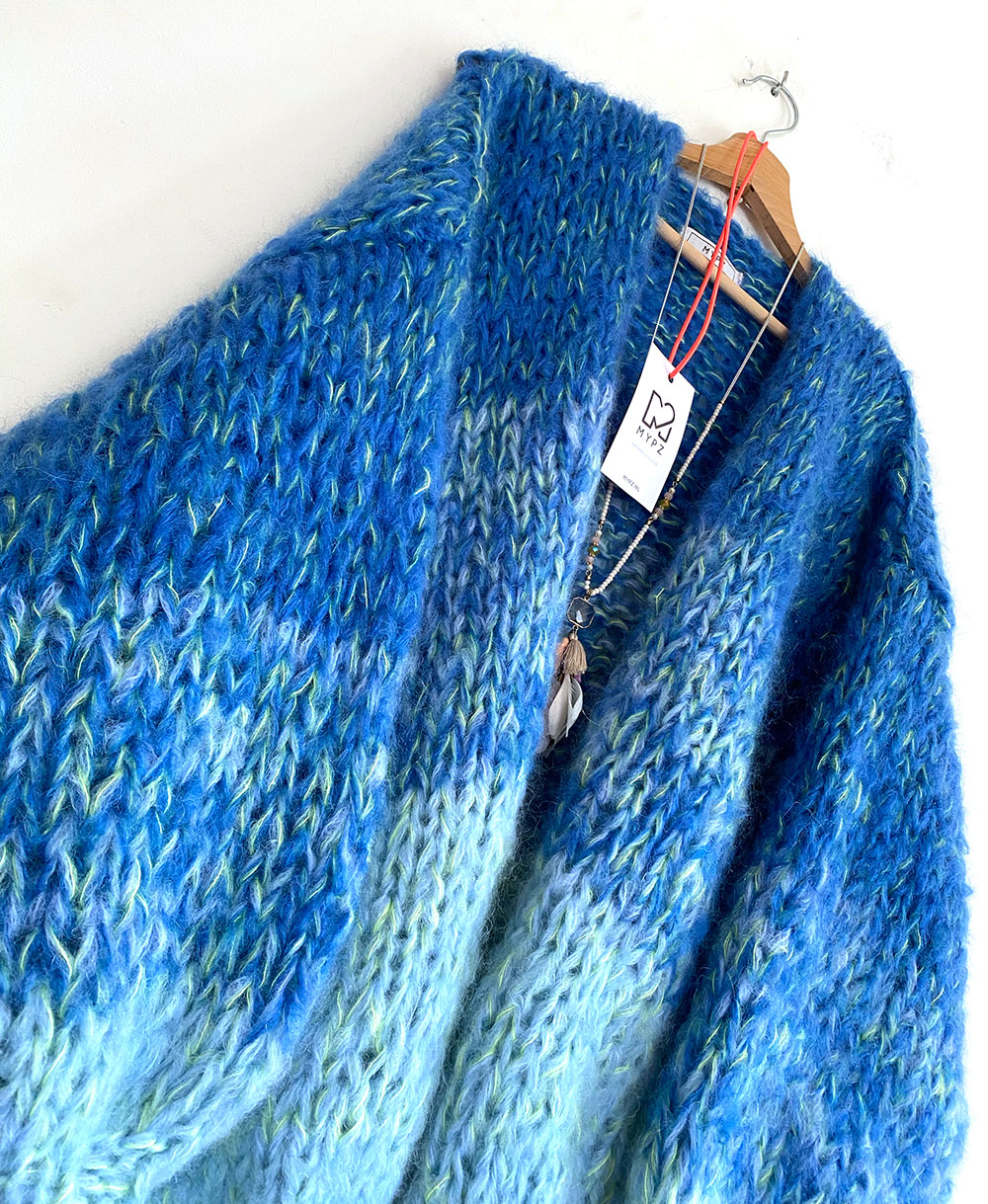 MYPZ Chunky Mohair Cardigan Ocean no15