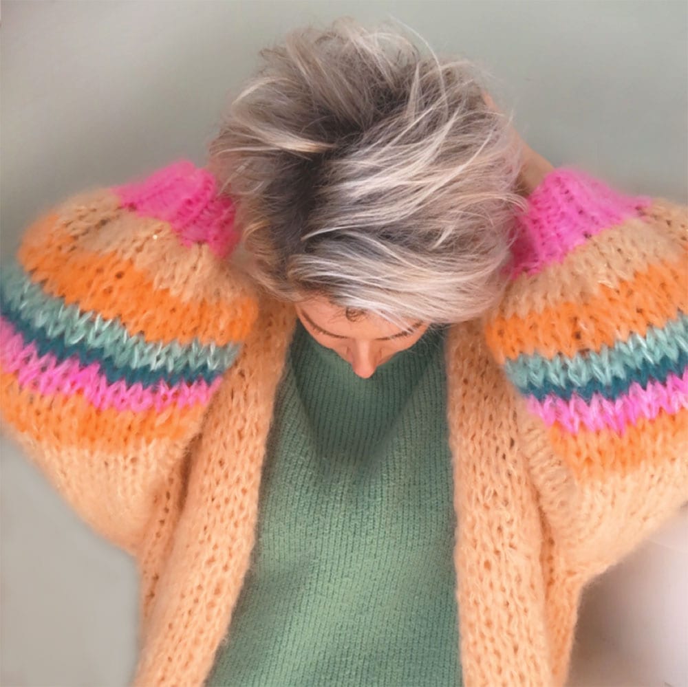 Modele de tricot - Pull-over en grosse maille en mohair epais No15