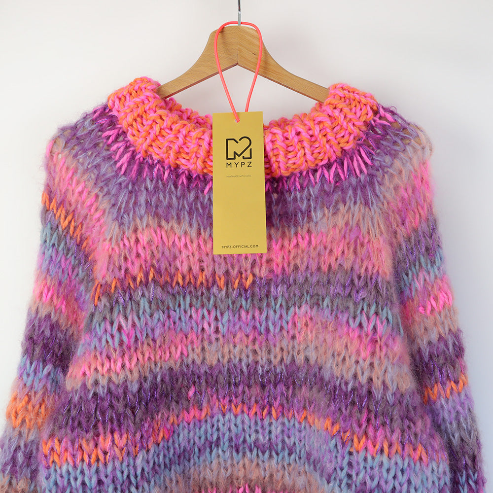 MYPZ Chunky top-down mohair pullover Majestic No.15