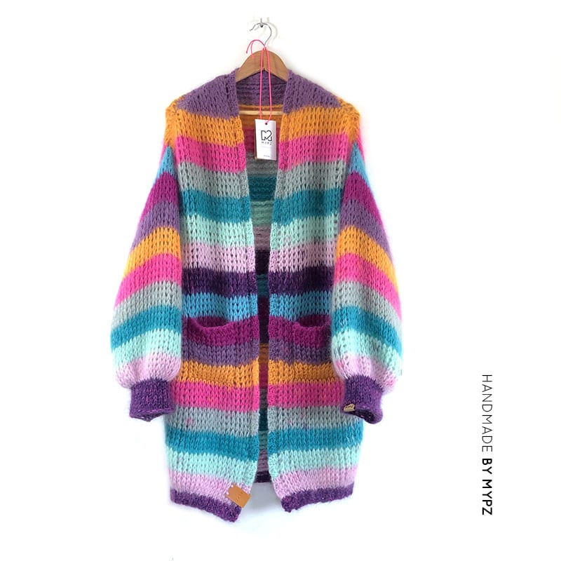 MYPZ colored mohair cardigan half long