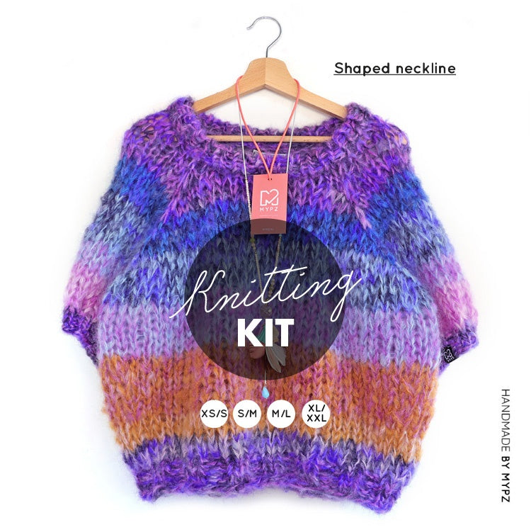 Knitting Kit – Chunky top-down raglan sweater Jeans No.15